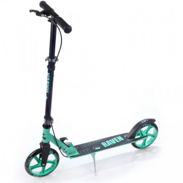 Kick Scooter with handbrake Raven Straight Black/Mint 200mm