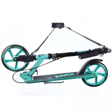 Kick Scooter with handbrake Raven Straight Black/Mint 200mm