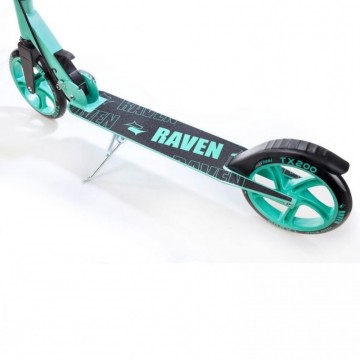 Kick Scooter with handbrake Raven Straight Black/Mint 200mm