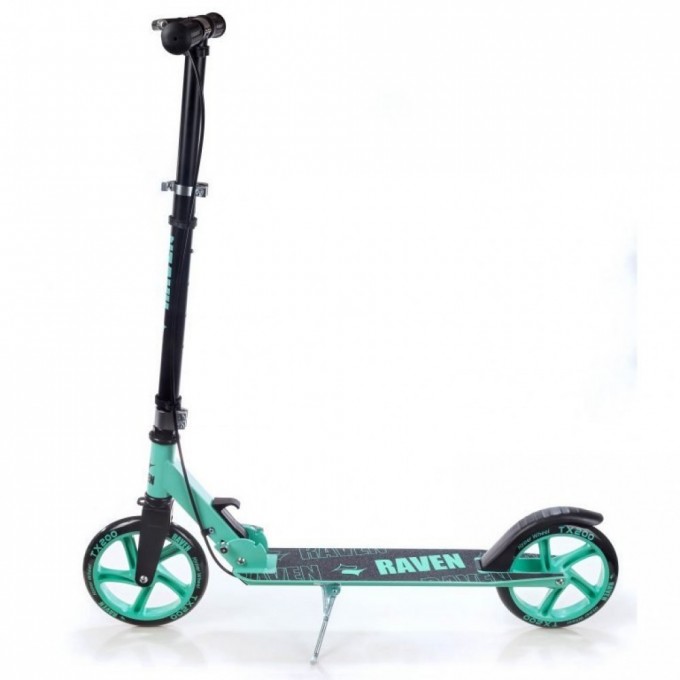 Kick Scooter with handbrake Raven Straight Black/Mint 200mm