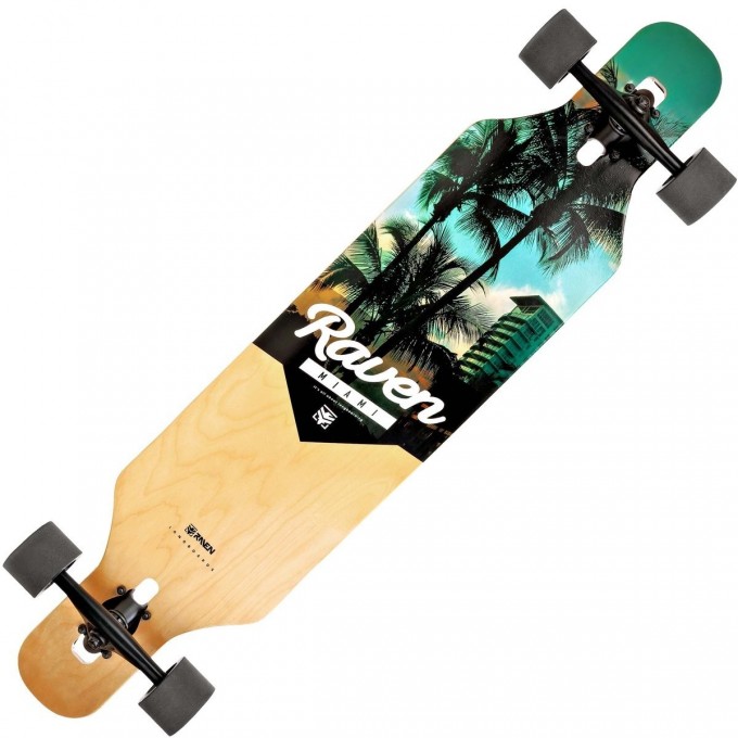 Longboard Raven Miami (pikk), ABEC9, 70mm