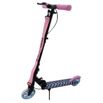 Kick scooter Raven Pastelle Black/Pink 145mm with handbrake, bell and front suspension