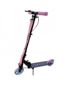 Kick scooter Raven Pastelle Black/Pink 145mm with handbrake, bell and front suspension