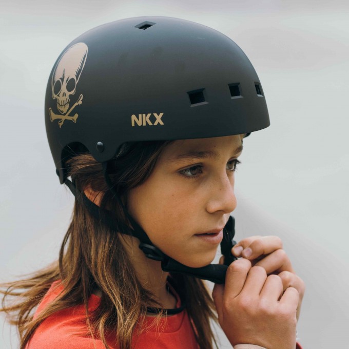 Helmet NKX Brain Saver Black/Gold Skull-Best price!