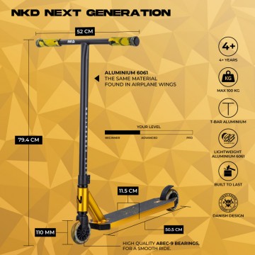 Трюковый самокат NKD Next Generation-отличные цвета, приятная цена!