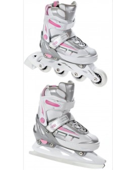 3-in1 Skates/Inline Skates Raven Profession White/Pink+Blades