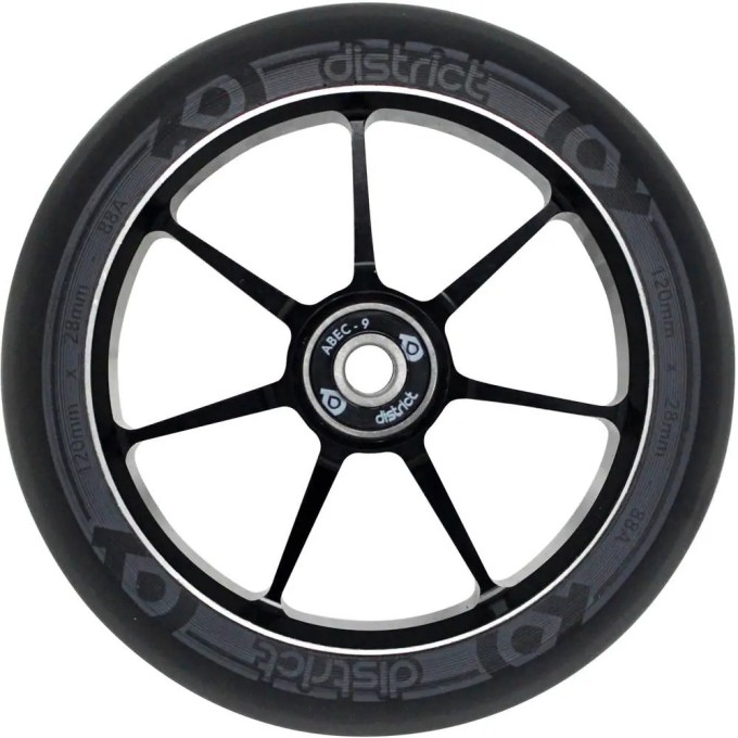 District Dual Width Core Pro Scooter Wheel (120mm|Black/Grey)