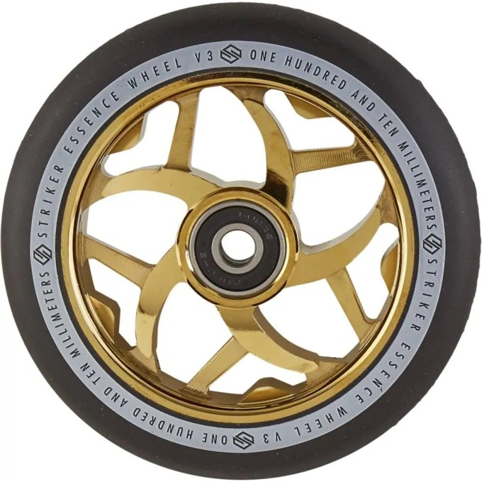 Striker Essence V3 Black Pro Scooter Wheel (110mm|Gold Chrome)