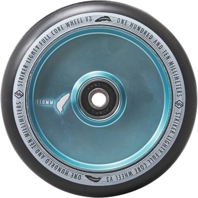 Striker Lighty Full Core V3 Black Pro Scooter Wheel (110mm|Teal)