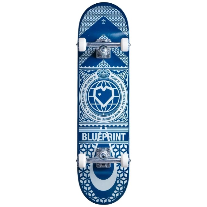 Blueprint Home Heart Complete Skateboard (8"|Blue/White)