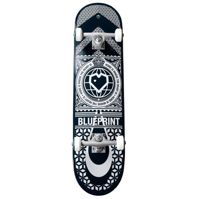 Blueprint Home Heart Complete Skateboard (8"|Navy/White)