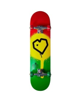 Blueprint Spray Heart V2 Complete Skateboard (8"|Rasta 2)