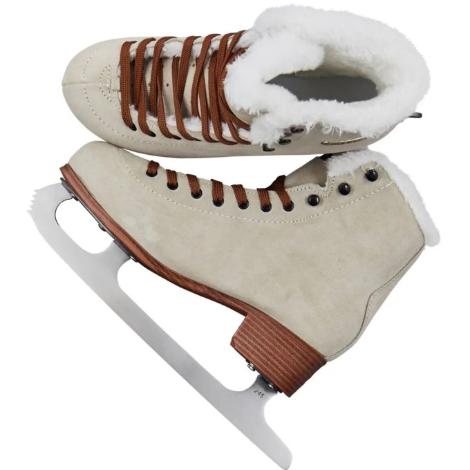 Roces Suede Eco-Fur Figure Skates (Suede Brown|36)