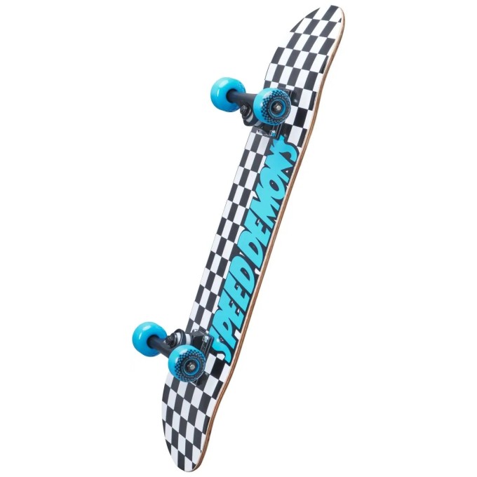 Speed Demons Checkers Complete Skateboard (7.25"|Black/Blue)