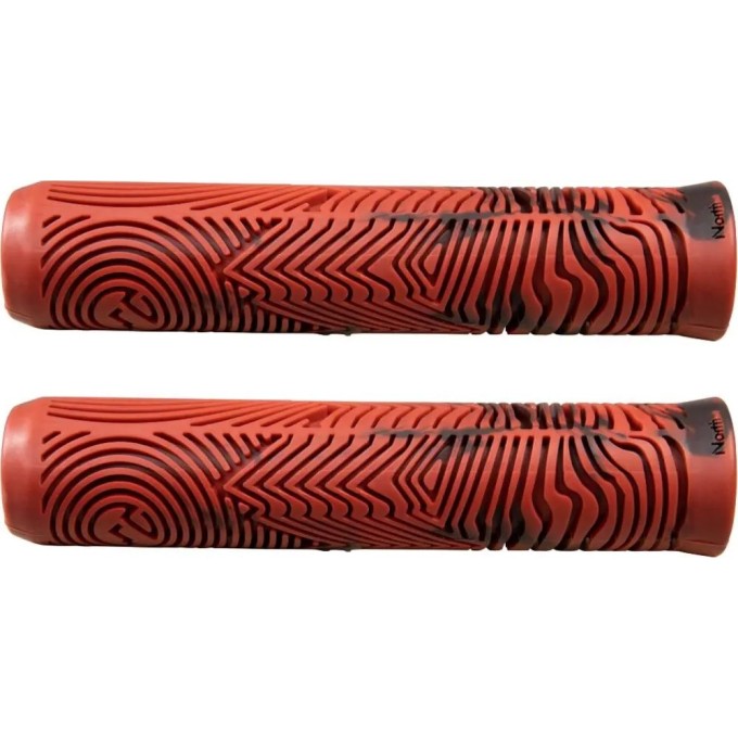 North Industry Pro Scooter Grips (Black/Red Swirl)