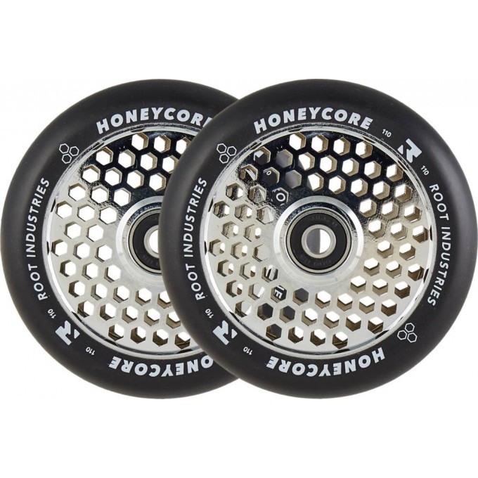 Root Honeycore Black 110mm 2-pack Pro Scooter Wheels (110mm|Mirror)