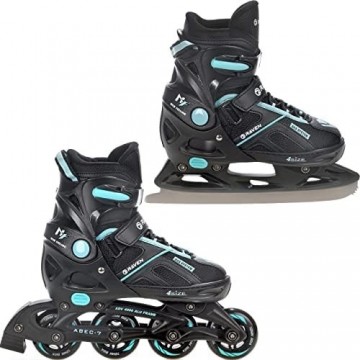 2-in-1 Inline Skates Raven Pulse Black/Cyan - different colors In Stock!