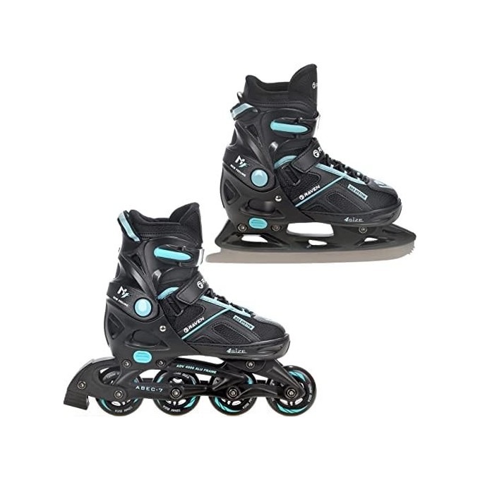 2-in-1 Inline Skates Raven Pulse Black/Cyan - different colors In Stock!