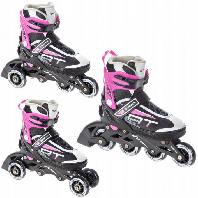 3-in1 inline skates Raven Profession Black/Pink