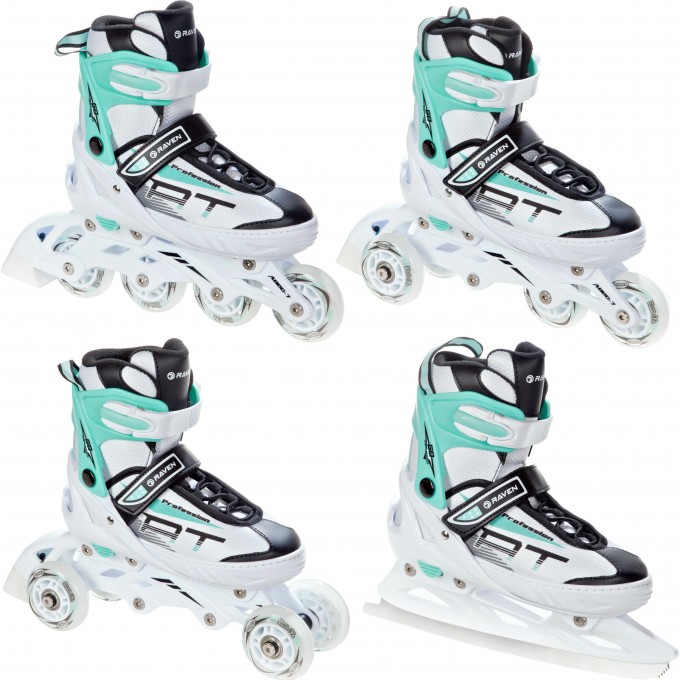 Raven Profession Inline Skates 3-in-1 White/Mint In stock! Now -30%