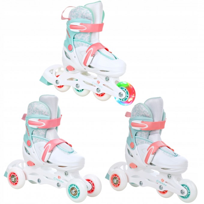 3-in-1 Inline Skates Croxer Inez LED - adjustable size!