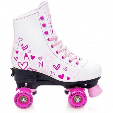 Quad Roller Skates Raven Trista White/Pink -with adjustable size in stock!