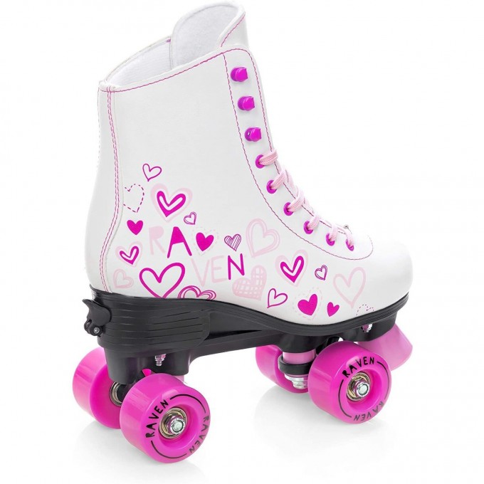 Quad Roller Skates Raven Trista White/Pink -with adjustable size in stock!