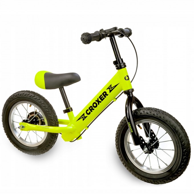 Balance Bike Croxer Leox Lime pumped wheels, handbreak