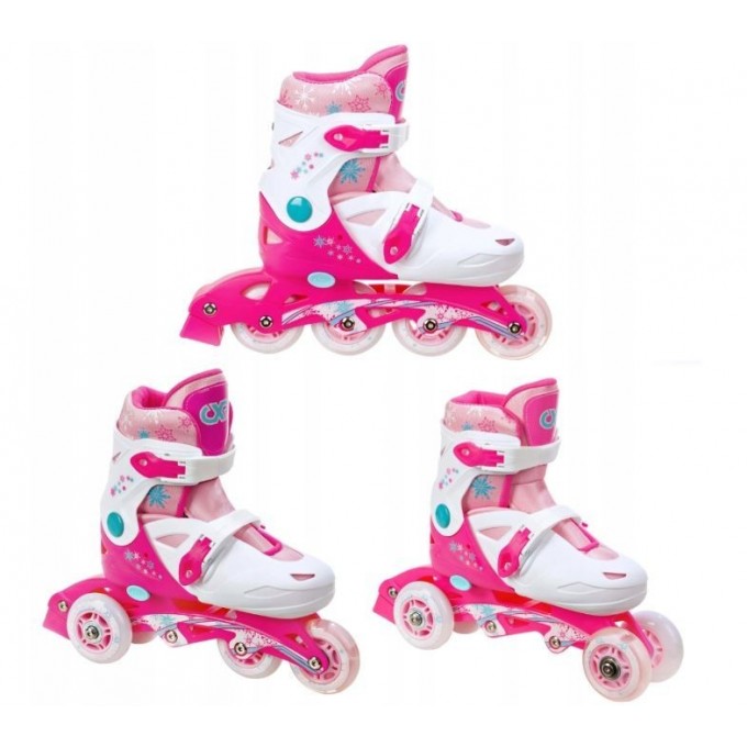 LED 3-in1 inline skates Croxer Missy White/Pink-Best offer!