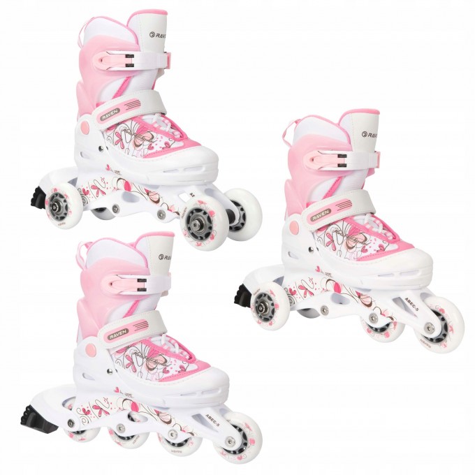 Kids Roller Skates Raven Laguna White/Pink