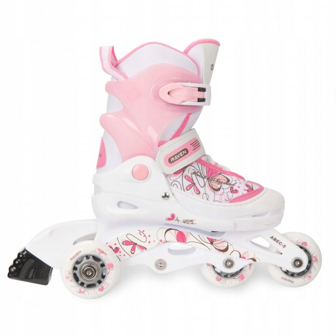 Kids Roller Skates Raven Laguna White/Pink