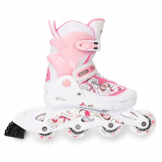 Kids Roller Skates Raven Laguna White/Pink-With great price!